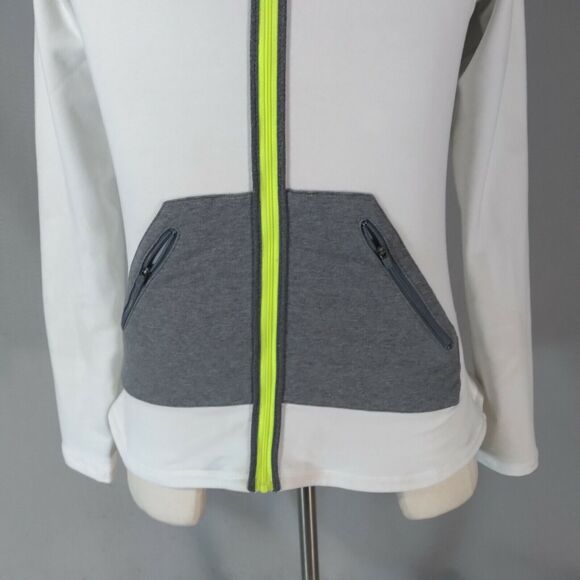 Nike hoodie sweatshirt sweater women's large white gray Dri-FIT long sleeve Flaw - Picture 3 of 11